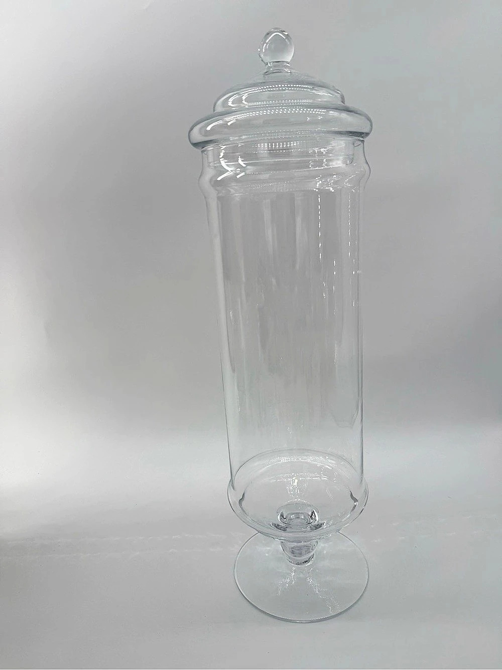 Clear Glass Pedestal Jar with Lid